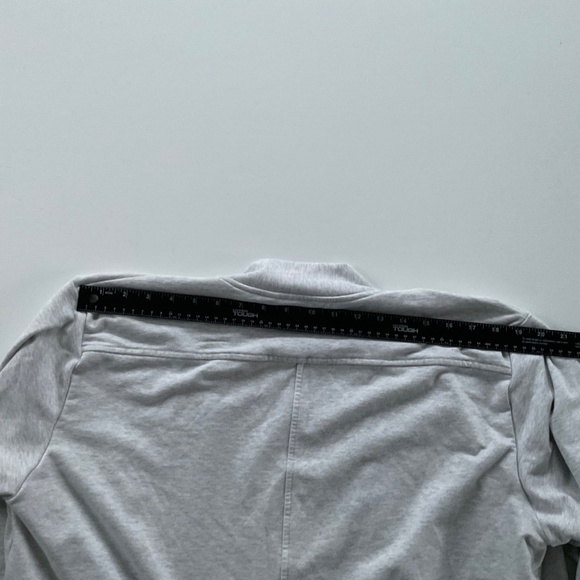 Athleta Studio Wrap Cardigan Sz L Light Gray Tie Front Open Sweatshirt Yoga Gym - Picture 7 of 8